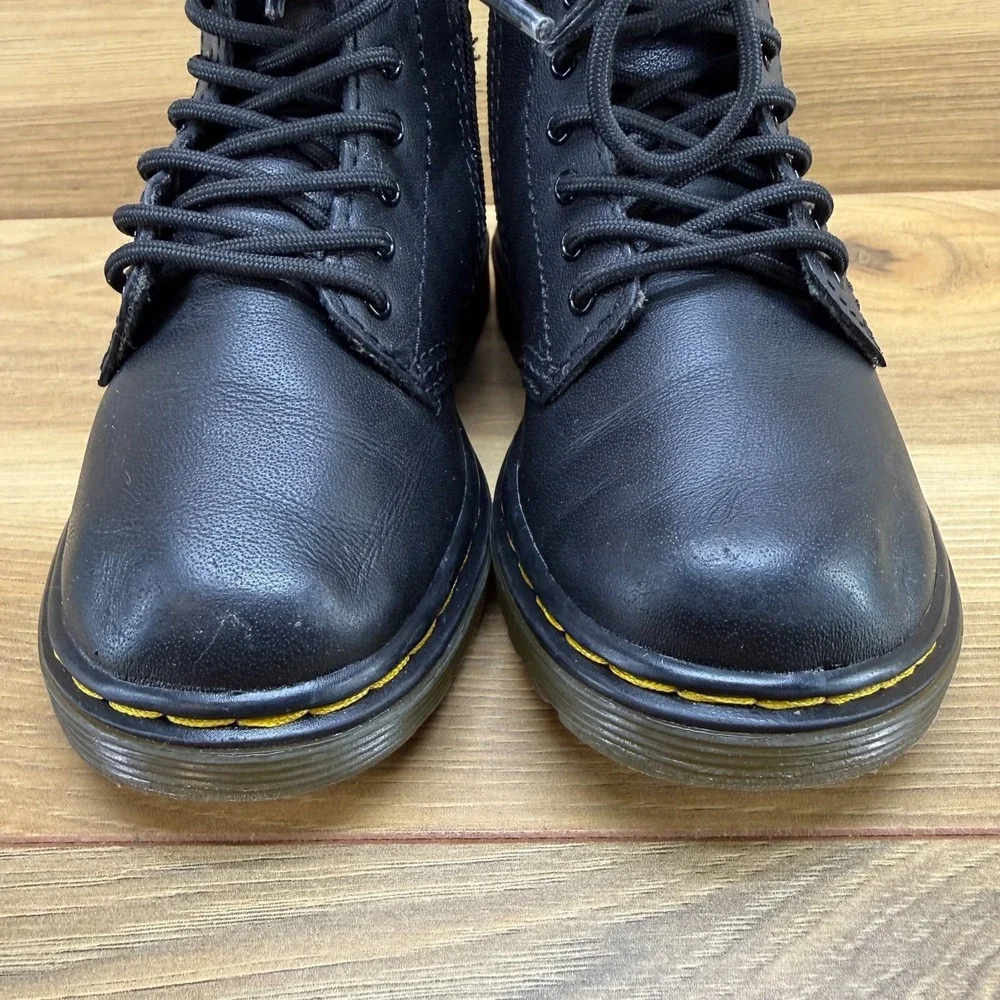 Dr Martens Toddler Boots Size 8‎ Black Leather Zip Combat 1461 Punk Grunge Y2k